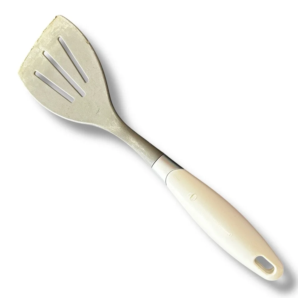 EKCO Slotted Spatula Turner Nylon Gray White‎ Handle 3 Slots 12.5 Inch